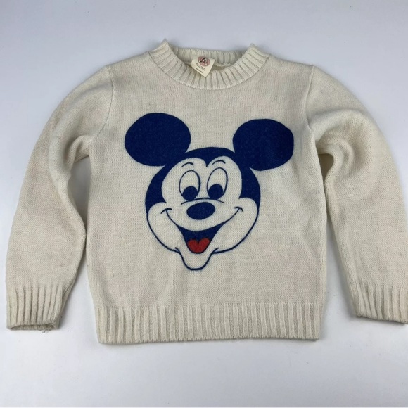 Rare May Knitting Co Walt Disney Productions Mickey Mouse Baby Sweater 70's - Picture 1 of 11